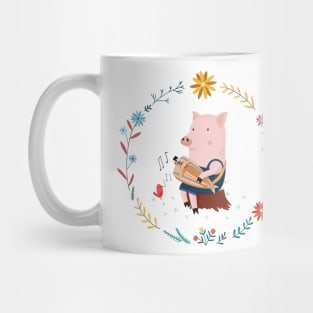 pig playing hurdy-gurdy Mug